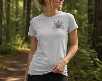 Lavandula Angustifolia T-Shirt Botanical Lavender Print Organic Cotton Natural Shirt Cottagecore Clothing Vintage Botanical Design