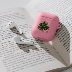 AirPods Case, Rosa AirPods Hülle Minze Motiv, Silikon Case für AirPods, Botanische Schutzhülle, Geschenk für Pflanzenliebhaber, Mint Design