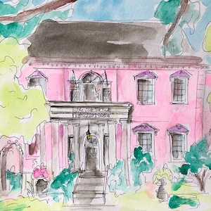 Art Print of The Pink House in Savannah, GA