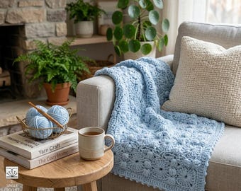 Easy Crochet Puff Flower Baby Blanket Pattern for Beginners (Step-by-Step Tutorial)