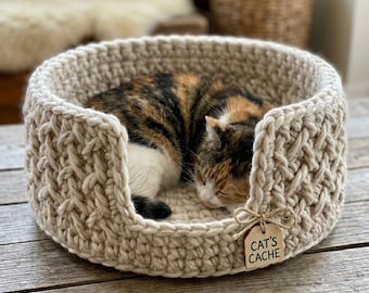 Einfaches Häkeln Haustierbett Muster Kostenlos | Anfänger Hunde- & Katzenbett mit Türrahmen