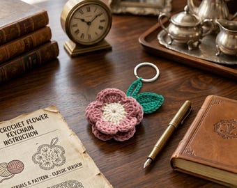 Crochet Flower Keychain Pattern | Puffy Floral Tutorial (Beginner DIY)