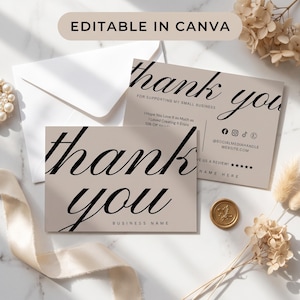 EDITABLE Luxury Business Thank You Card Canva Template, Packaging Insert Printable Discount Card Design, Customer Package Insert Card