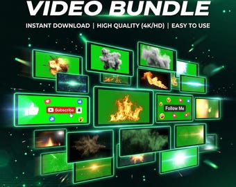 850+ Green Screen Videos Bundle | Chroma Key Footage Pack | Green Background Clips | Overlay VFX | YouTube, Reels, TikTok Editing Assets