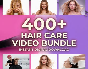 400+ Hair Care Videos Bundle | Social Media Content Pack (Digital Download)
