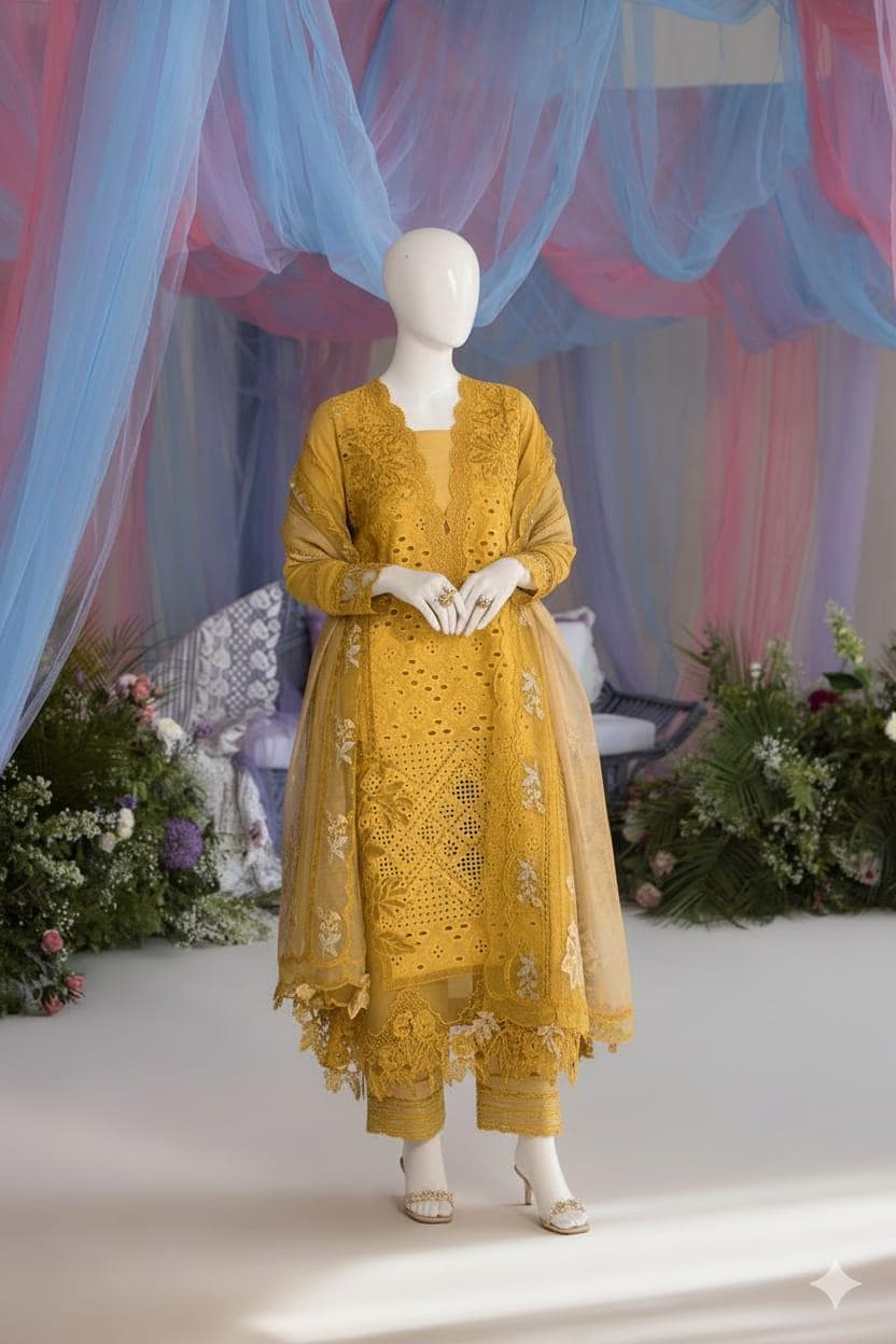 green emerald velvet dress Mustard Gown with Embellished Long Sleeves 16 / Tall