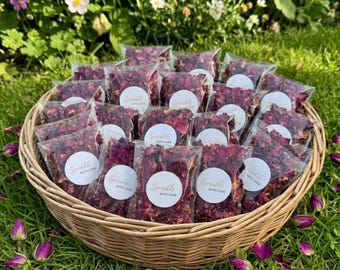50 coriandoli per matrimonio a forma di rosa rossa, biodegradabili, / Etichette personalizzate / Coriandoli per matrimonio pre-riempiti / Coriandoli naturali / Coriandoli per matrimonio