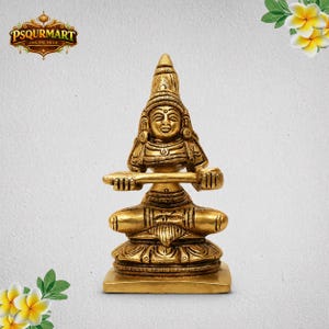 Brass Annapurna Devi Idol | Antique Goddess Murti for Pooja Room, Spiritual Décor