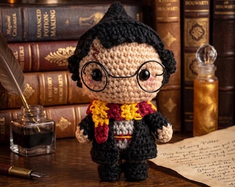 Amigurumi Zauberer Häkelanleitung, Zauberer mit Brille, Amigurumi Anleitung für Anfänger, PDF-Download