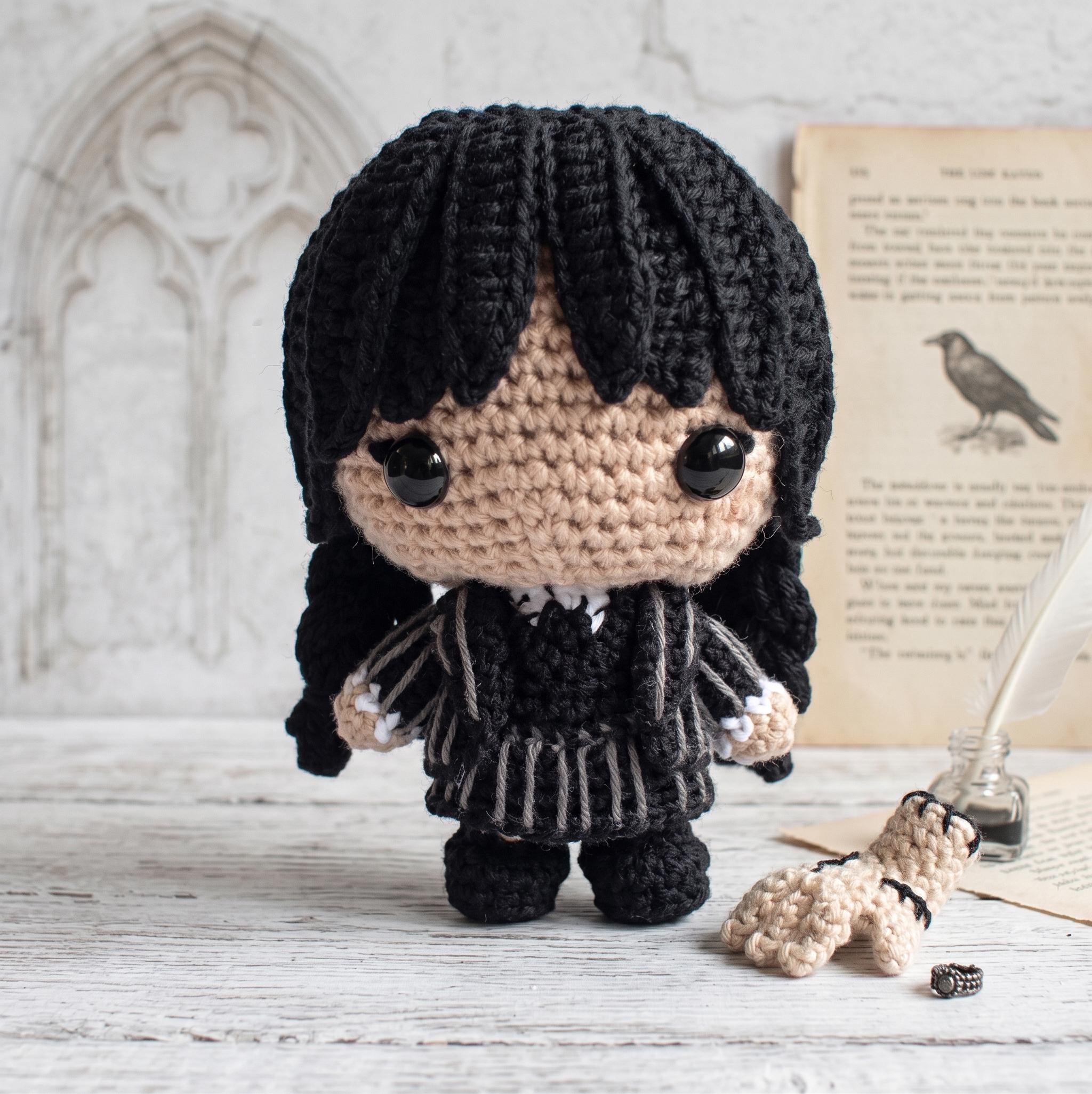 30 Wednesday Crochet Patterns for Dolls, Accessories, and Gothic Gifts 20 Wednesday Gothic Amigurumi Doll Tutorial