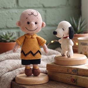 Snoopy and Charlie Brown Crochet Pattern Set, Peanuts Inspired Amigurumi PDF Tutorial, DIY Dog and Boy Doll, Intermediate Pattern