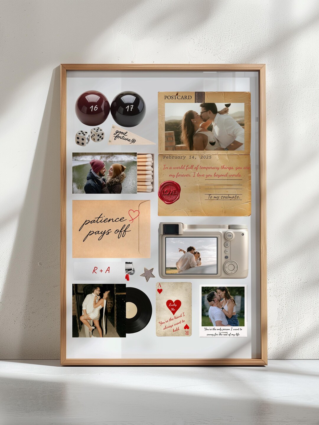 Retro Matchbox Collage Poster, Couple Photo Template (digital Download ...
