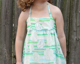 Little girl Easter dress/ Beach dress/ Simple sheer flower dress/ Birthday dress/summer dress