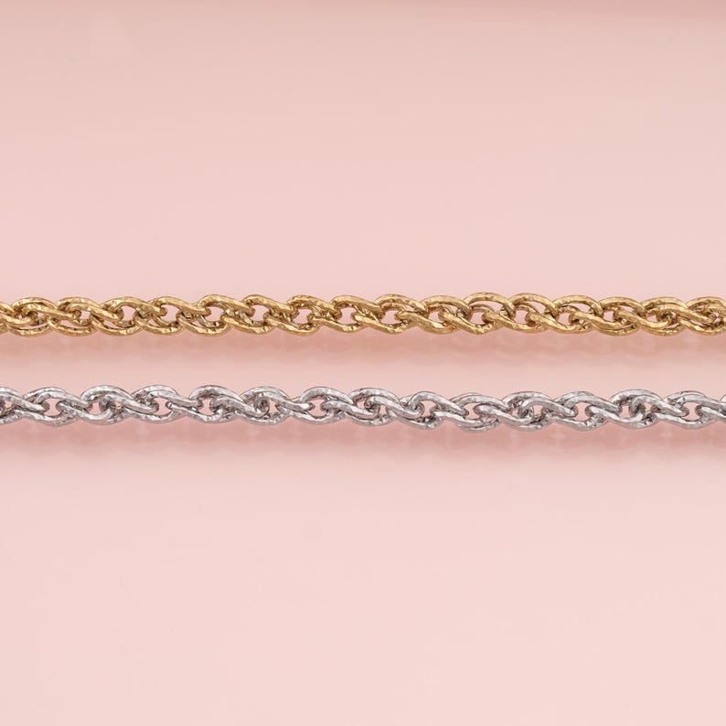 18K Gold Stainless Steel Twisted Rope Chain, Waterproof Non Tarnish ...