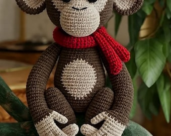 Amigurumi Monkey Crochet Pattern, Easy DIY Stuffed Animal Tutorial (PDF Download)