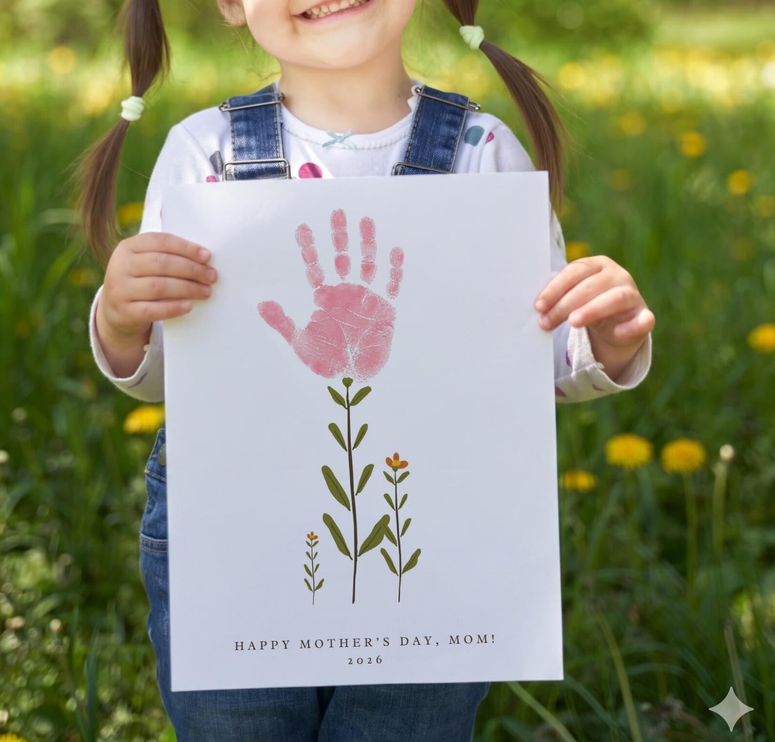 Kids Handprint Flower Art, Mother's Day Keepsake, Printable Craft ...
