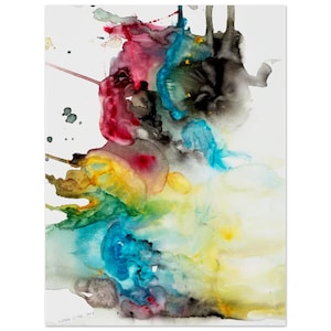 Semi-Abstract Jellyfish Watercolor Art Print, Colorful Ocean-Inspired Wall Cedor
