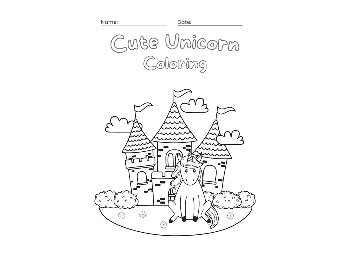 Unicorn Coloring Pages for Kids, Fantasy Activity Pack (PDF Download ...
