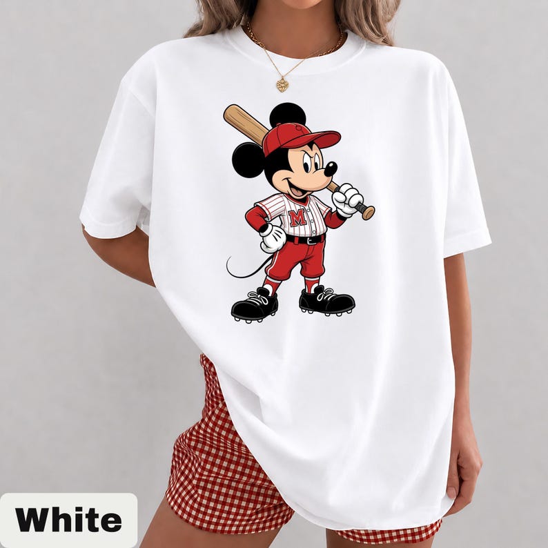 Comfort Colors Disney Mickey Mouse Baseball T-Shirt, Vintage Mickey Sports Tee, Retro Disney Game Day Shirt, Baseball Mom Top image 11