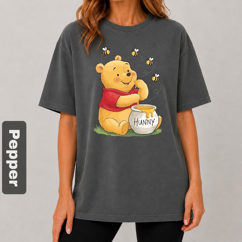 Comfort Colors Pooh Bear T-Shirt, Winnie The Pooh Shirt, Disney Trip Shirt, Pooh Bear Shirt, Eating Honey Shirts, Disneyland Shirt, Gift image 6