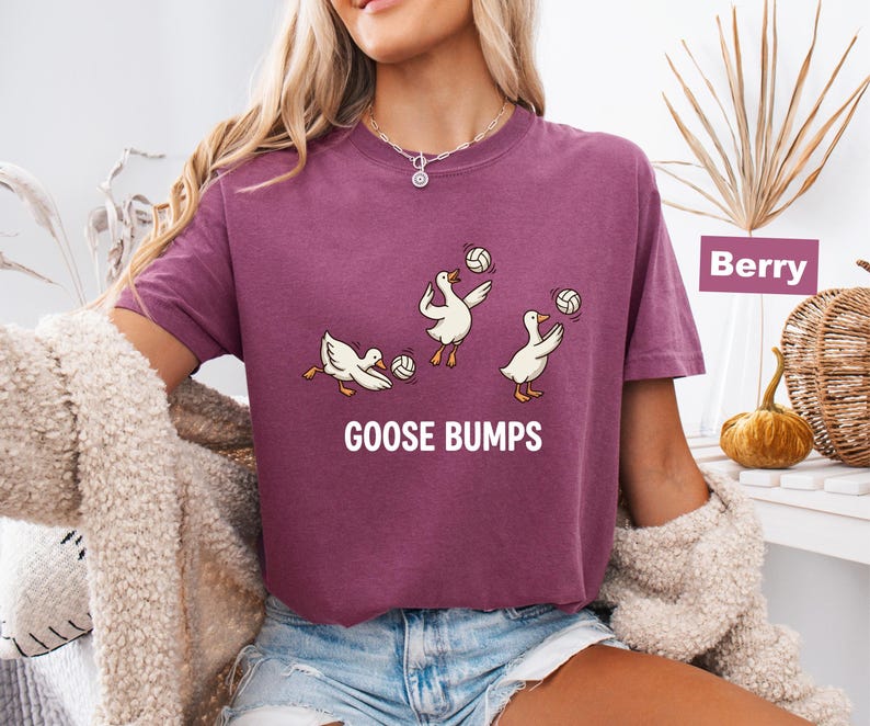 Comfort Colors Volleyball Shirt, Funny Goose Tee, Goose Player Tshirt, Volleyball Player Gift, Cute Sports Pun Top, Trendy Volleyball Tee image 13
