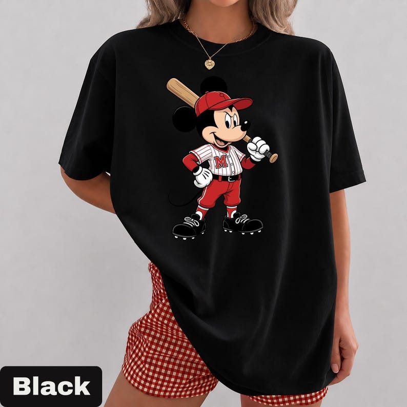 Comfort Colors Disney Mickey Mouse Baseball T-Shirt, Vintage Mickey Sports Tee, Retro Disney Game Day Shirt, Baseball Mom Top image 10