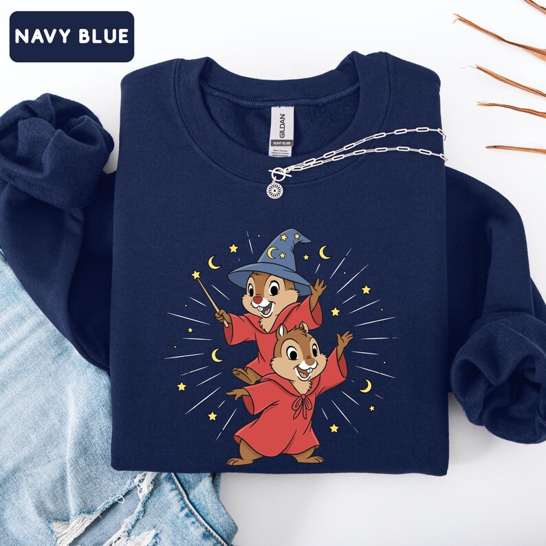 Disney Chip N Dale Costume Mickey Sorcerer Sweatshirt, Disney Trip Crewneck, Disneyland Family Matching Sweater, Disney 2026 Hoodie immagine 7