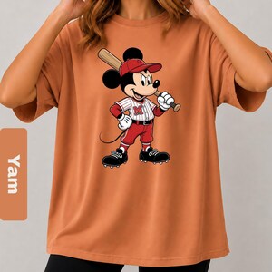 Comfort Colors Disney Mickey Mouse Baseball T-Shirt, Vintage Mickey Sports Tee, Retro Disney Game Day Shirt, Baseball Mom Top image 4