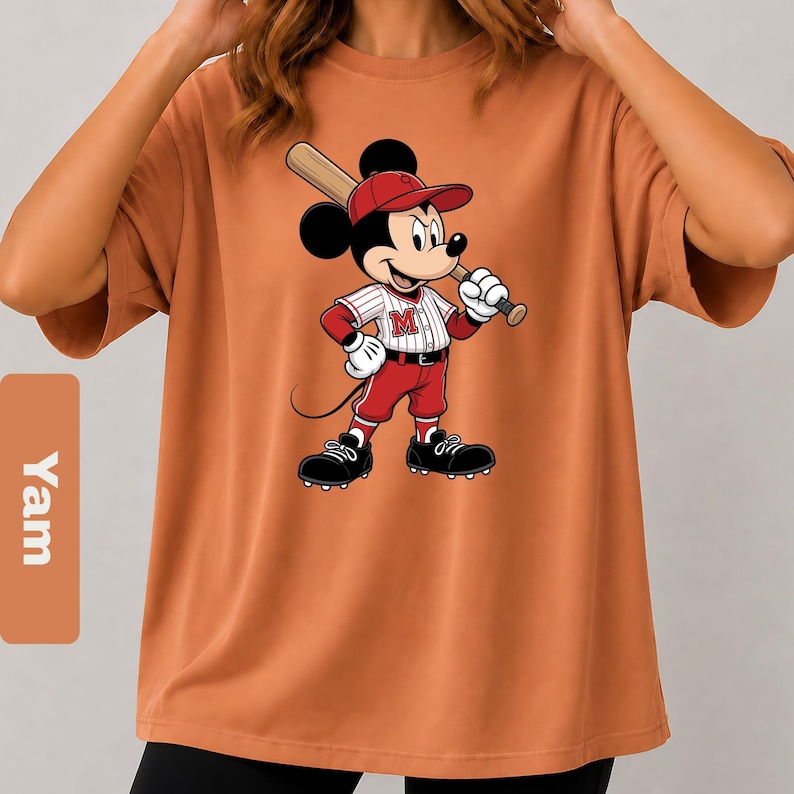 Comfort Colors Disney Mickey Mouse Baseball T-Shirt, Vintage Mickey Sports Tee, Retro Disney Game Day Shirt, Baseball Mom Top image 4