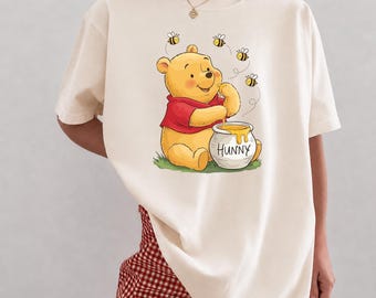 Comfort Colors Pooh Bear T-Shirt, Winnie The Pooh Shirt, Disney Trip Shirt, Pooh Bear Shirt, Eating Honey Shirts, Disneyland Shirt, Gift