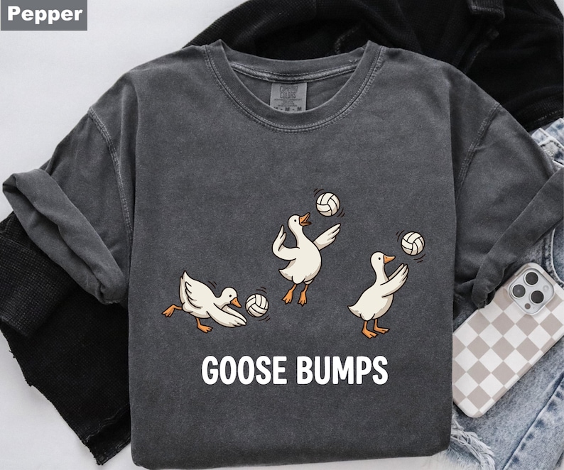 Comfort Colors Volleyball Shirt, Funny Goose Tee, Goose Player Tshirt, Volleyball Player Gift, Cute Sports Pun Top, Trendy Volleyball Tee image 14