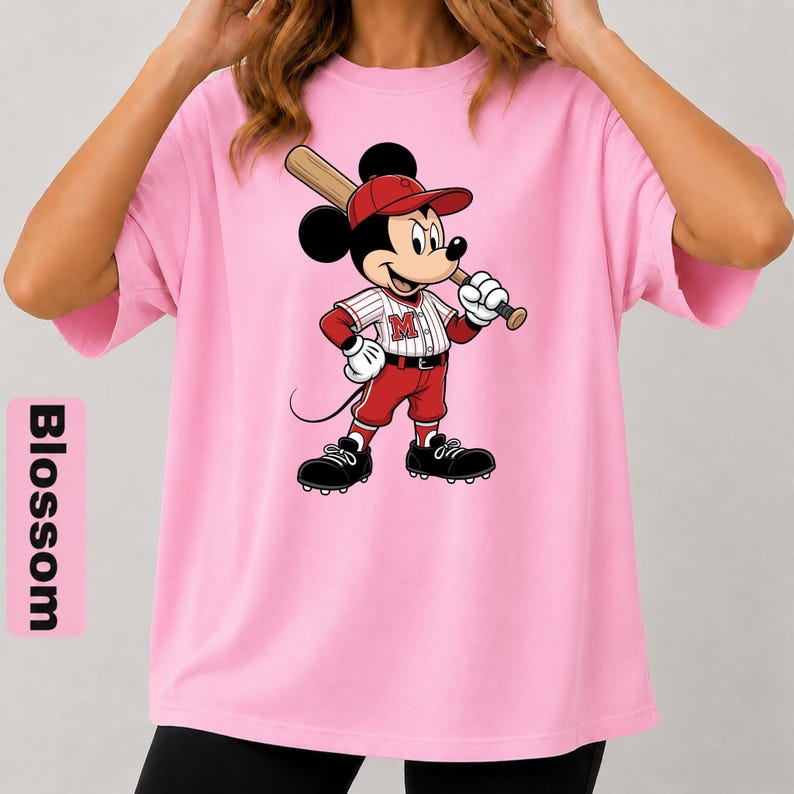Comfort Colors Disney Mickey Mouse Baseball T-Shirt, Vintage Mickey Sports Tee, Retro Disney Game Day Shirt, Baseball Mom Top image 7