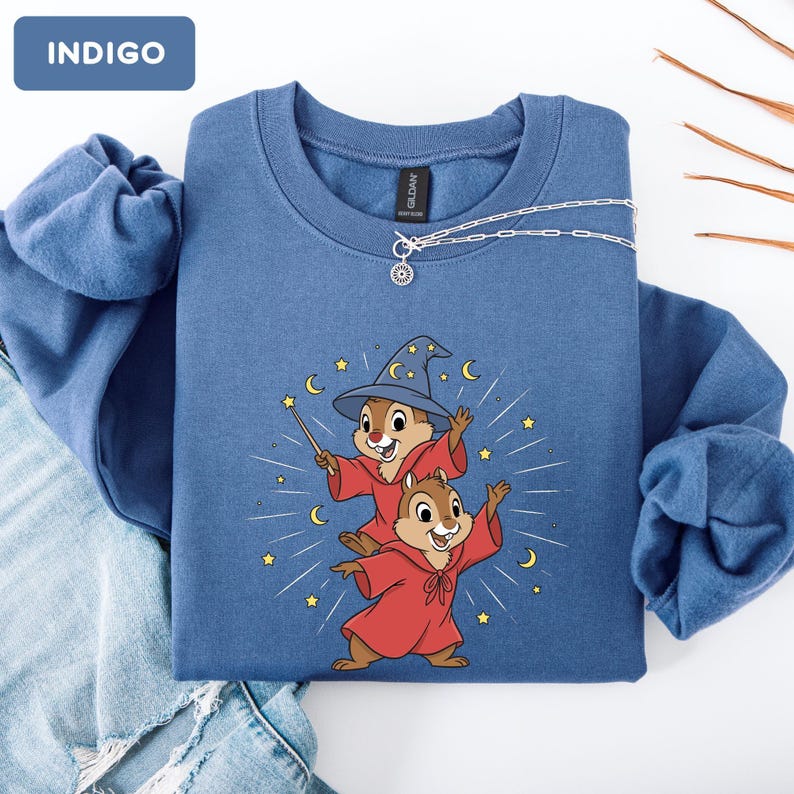 Disney Chip N Dale Costume Mickey Sorcerer Sweatshirt, Disney Trip Crewneck, Disneyland Family Matching Sweater, Disney 2026 Hoodie immagine 6