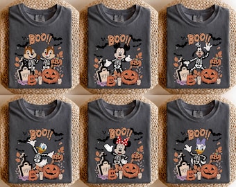 Custom Skeleton Mickey & Friends, Disney Halloween Shirt, Mickey Not So Scary T-Shirt, Minnie Mouse Fall Tee, Disney Family Matching Tees
