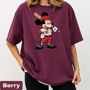Comfort Colors Disney Mickey Mouse Baseball T-Shirt, Vintage Mickey Sports Tee, Retro Disney Game Day Shirt, Baseball Mom Top image 8