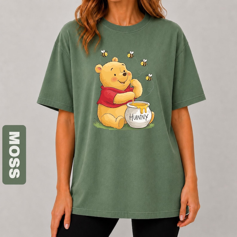 Comfort Colors Pooh Bear T-Shirt, Winnie The Pooh Shirt, Disney Trip Shirt, Pooh Bear Shirt, Eating Honey Shirts, Disneyland Shirt, Gift image 9
