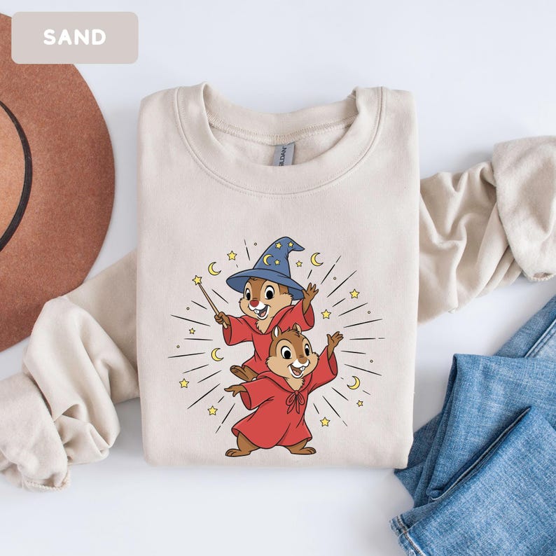 Disney Chip N Dale Costume Mickey Sorcerer Sweatshirt, Disney Trip Crewneck, Disneyland Family Matching Sweater, Disney 2026 Hoodie immagine 9