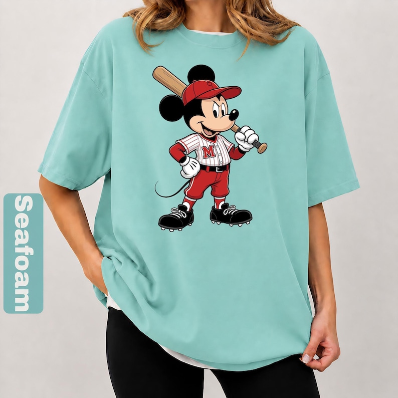 Comfort Colors Disney Mickey Mouse Baseball T-Shirt, Vintage Mickey Sports Tee, Retro Disney Game Day Shirt, Baseball Mom Top image 5