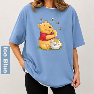 Comfort Colors Pooh Bear T-Shirt, Winnie The Pooh Shirt, Disney Trip Shirt, Pooh Bear Shirt, Eating Honey Shirts, Disneyland Shirt, Gift image 3