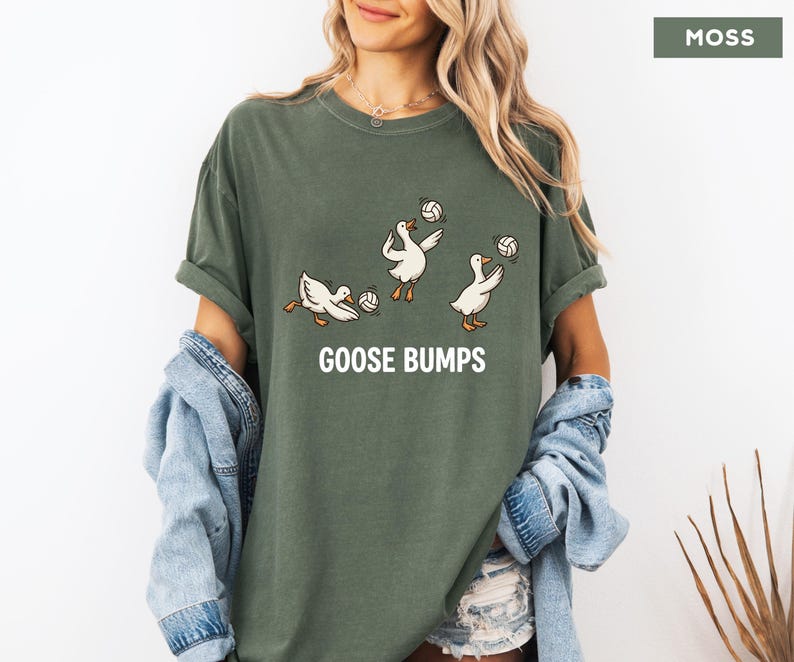 Comfort Colors Volleyball Shirt, Funny Goose Tee, Goose Player Tshirt, Volleyball Player Gift, Cute Sports Pun Top, Trendy Volleyball Tee image 3