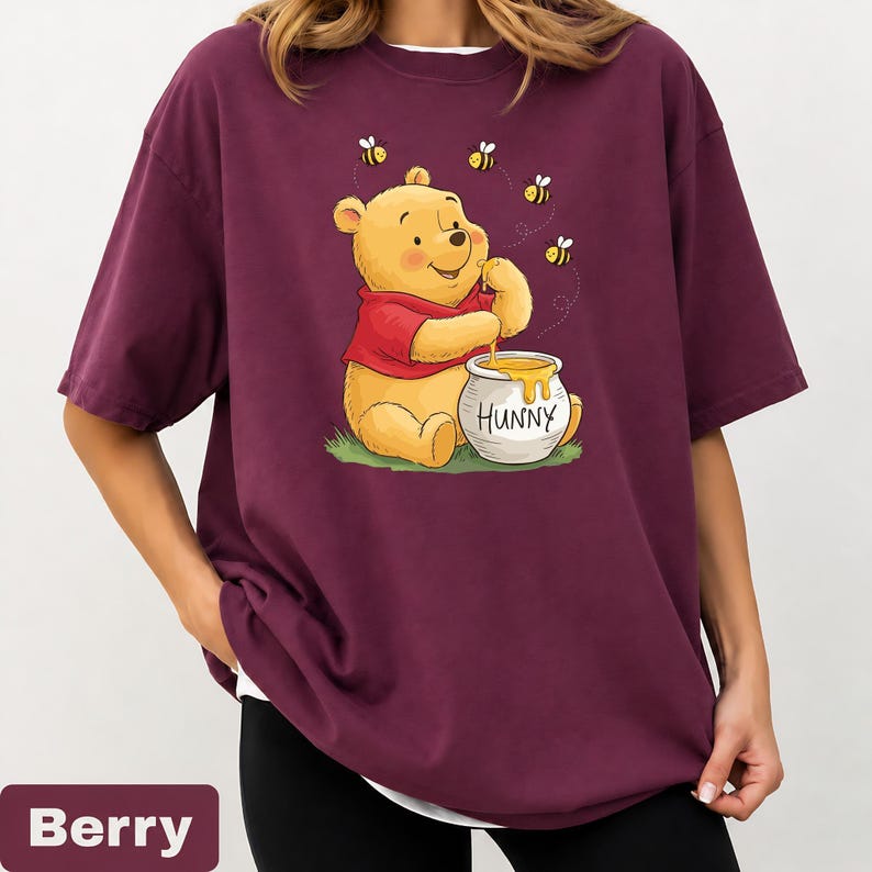 Comfort Colors Pooh Bear T-Shirt, Winnie The Pooh Shirt, Disney Trip Shirt, Pooh Bear Shirt, Eating Honey Shirts, Disneyland Shirt, Gift image 8