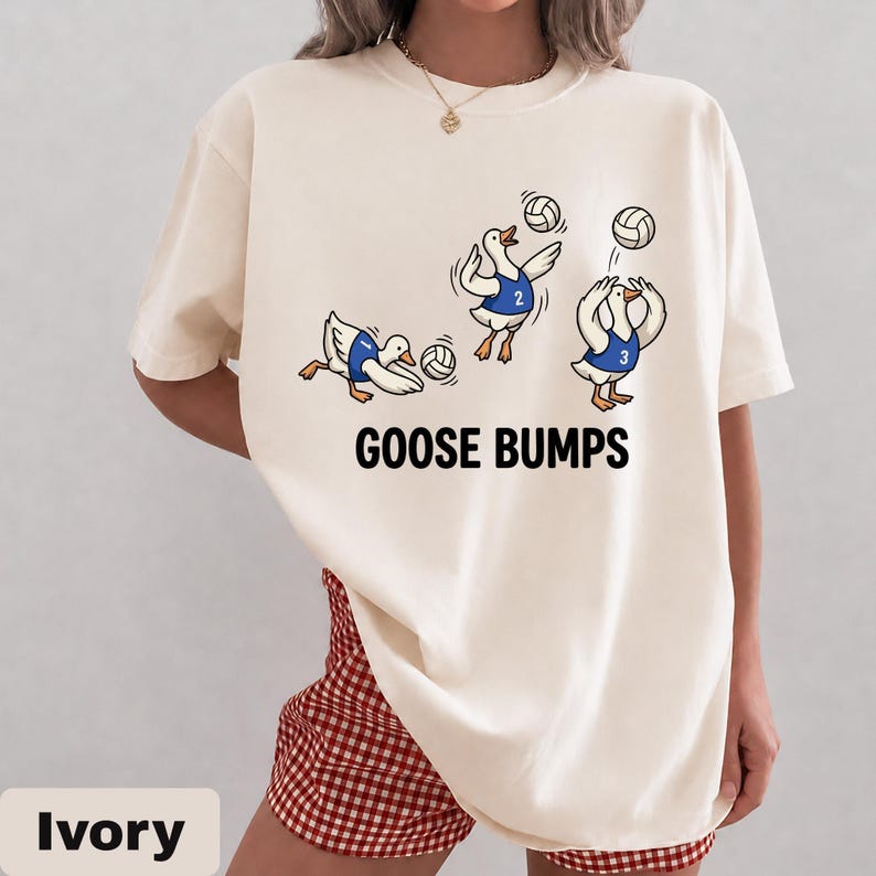 Camiseta de voleibol Comfort Colors, camiseta divertida de ganso, camiseta de jugador de ganso, regalo para jugador de voleibol, camiseta con juego de palabras deportivo, camiseta de voleibol de moda imagen 1