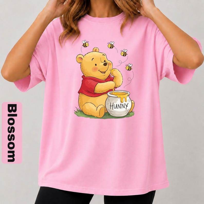 Comfort Colors Pooh Bear T-Shirt, Winnie The Pooh Shirt, Disney Trip Shirt, Pooh Bear Shirt, Eating Honey Shirts, Disneyland Shirt, Gift image 7
