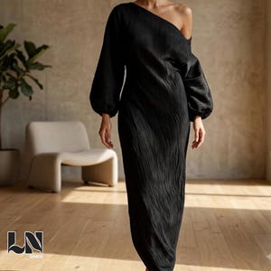Batwing Sleeve Dress | Relaxed Fit Pocket Gown | Summer Wear | Minimalist Long Gown