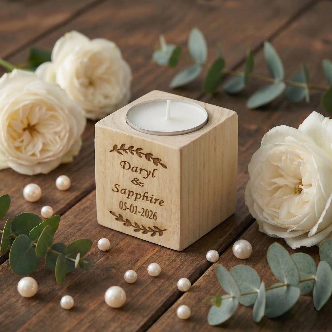 Wedding Candle Favor Set | Custom Soy Candle for Bridal Party & Guests ...
