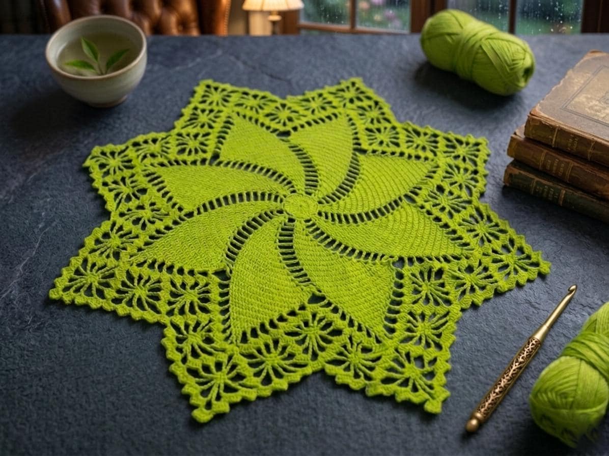 Spider Web Lace Doily Crochet Pattern