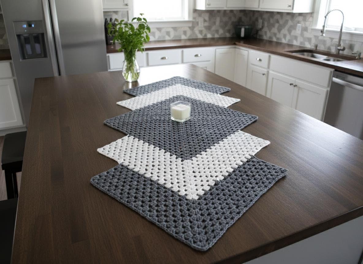 Modern Crochet Table Runner Pattern, Beginner Boho Zig Zag PDF - Etsy