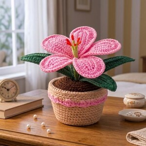 Crochet Flowerpot Pattern, 3D Flower Decor, Beginner Friendly (PDF Pattern)