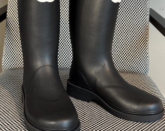 Botas de lluvia de goma negras de Chanel – Talla EU 40