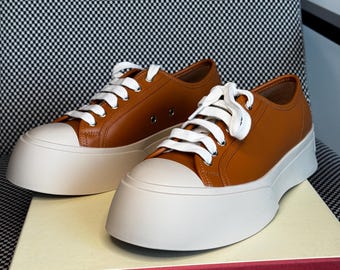 Zapatillas deportivas de piel con plataforma Marni Pablo – Color camel (EU 39)